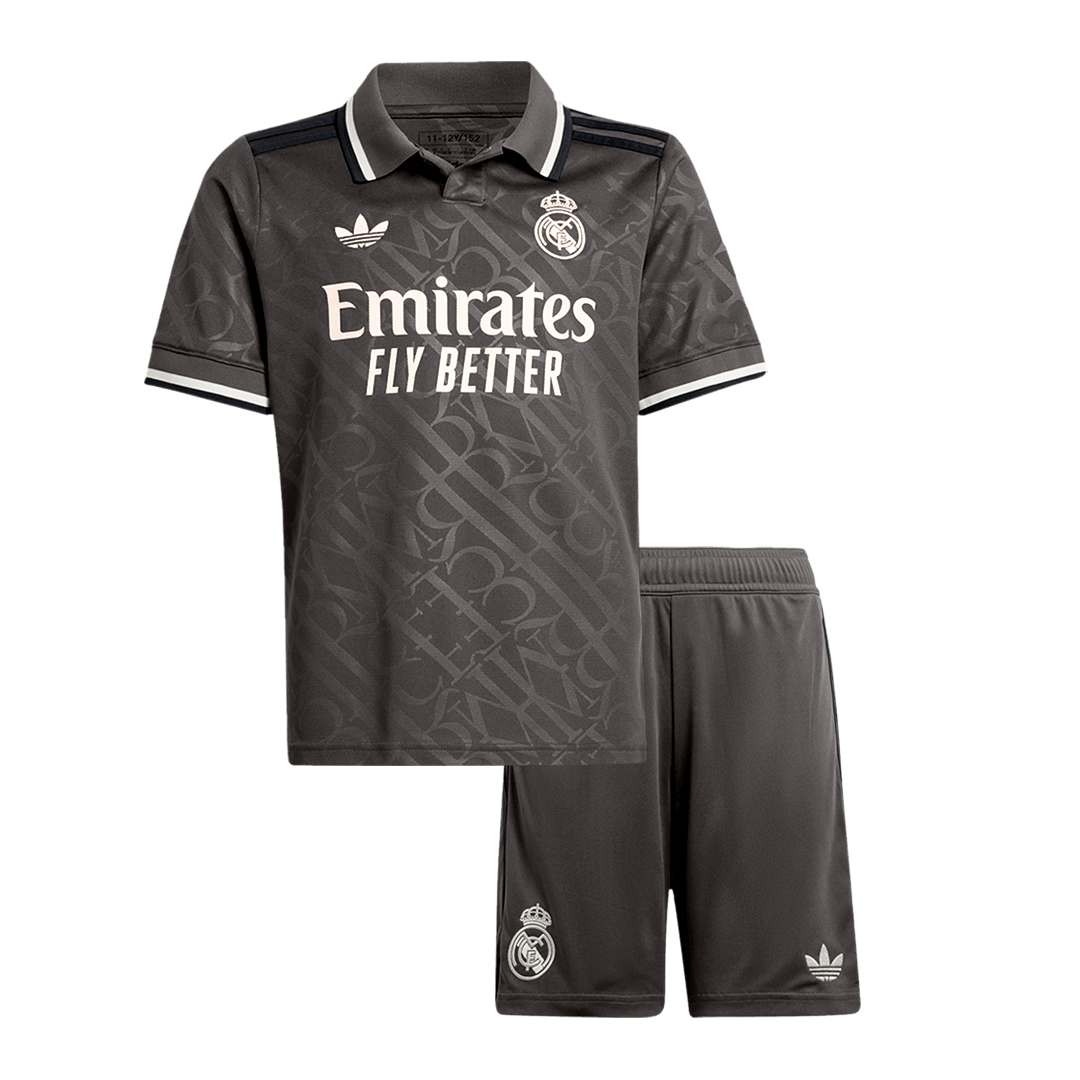 Regalo: Camiseta de fútbol infantil de visitante del Real Madrid (camiseta y pantalón corto) 2024/25