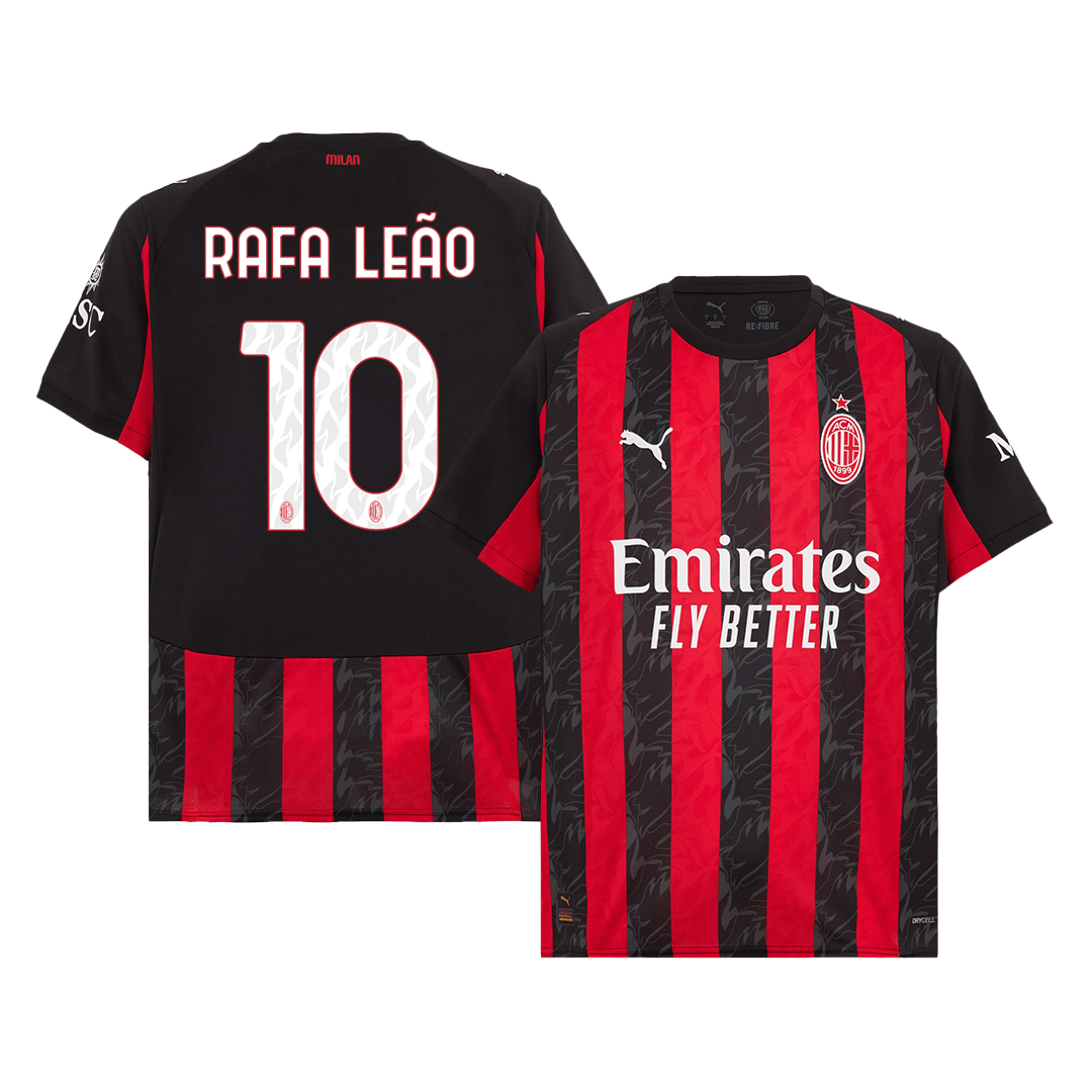 RAFA LEAO #10 AC Milan Home Soccer Jersey 2025/26 Red&Black