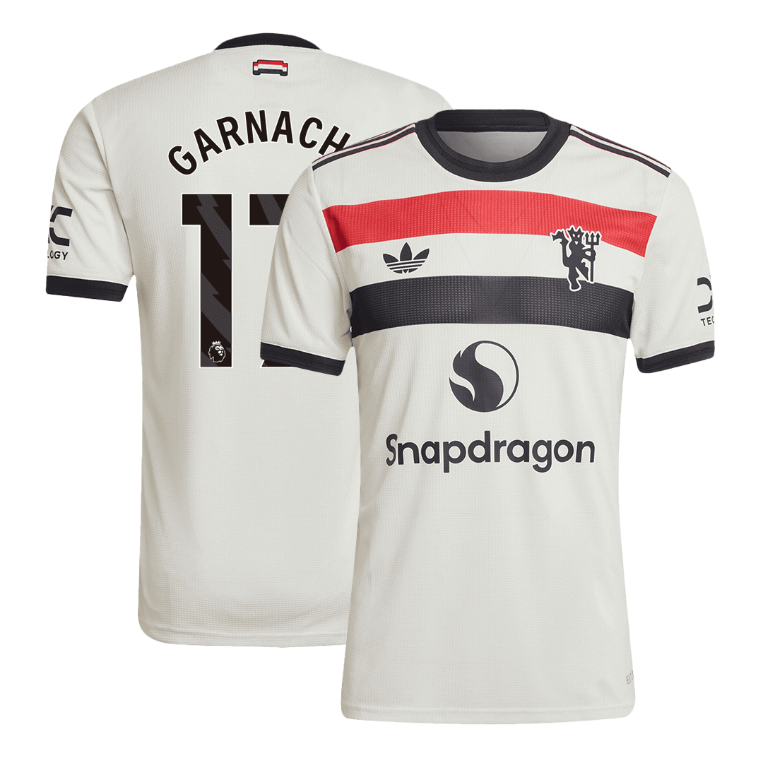 Camiseta de fútbol GARNACHO #17 auténtica, tercera equipación del Manchester United, 2024/25