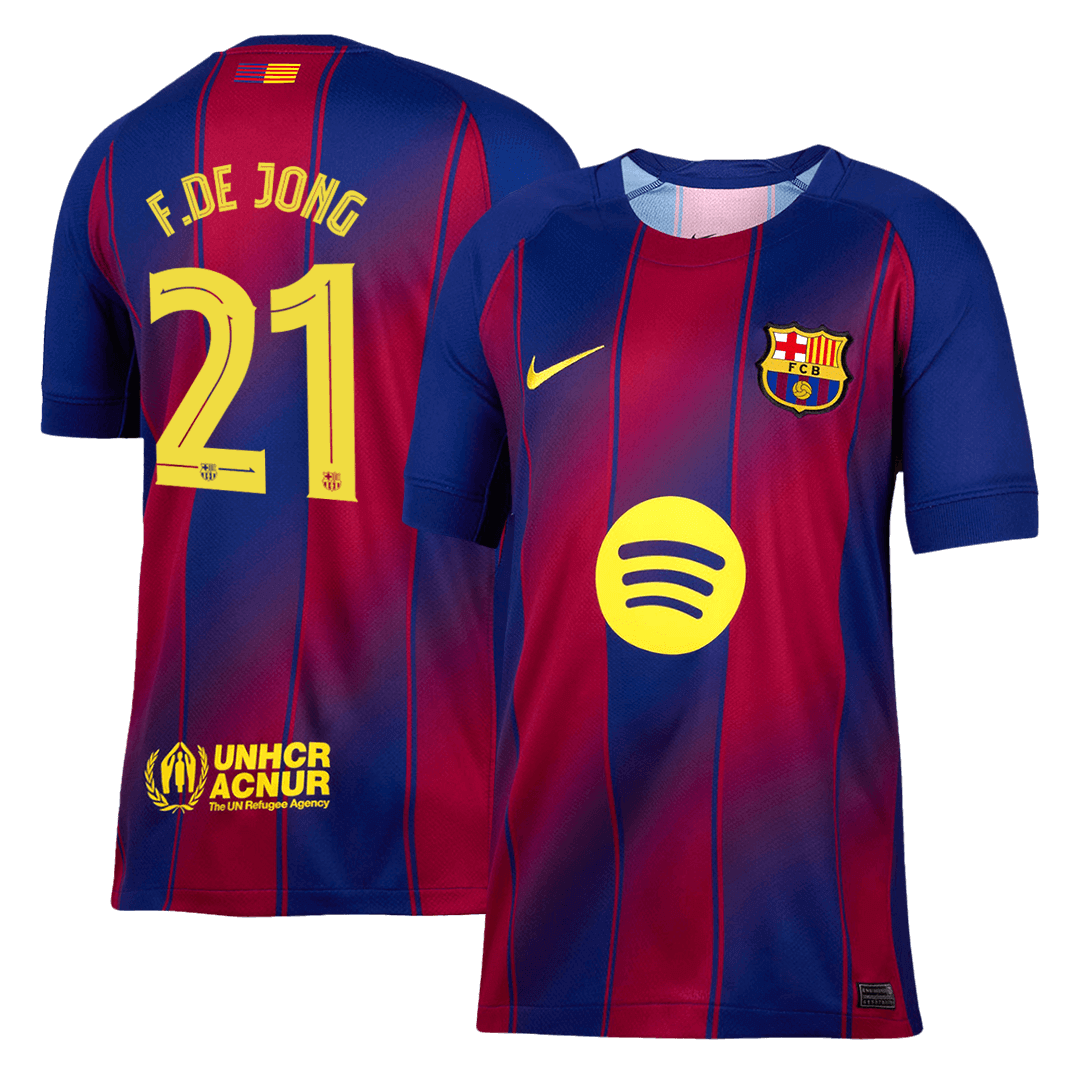 F.DE JONG #21 Barcelona Home Soccer Jersey 2025/26 -UCL