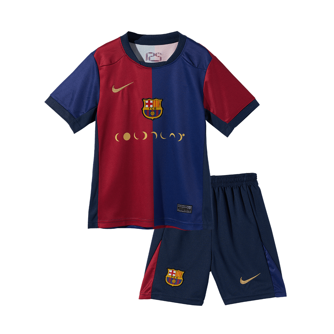 Kid's Barcelona Home Soccer Jersey Kit(Shirt+Shorts) 2024/25 - COLDPLAY