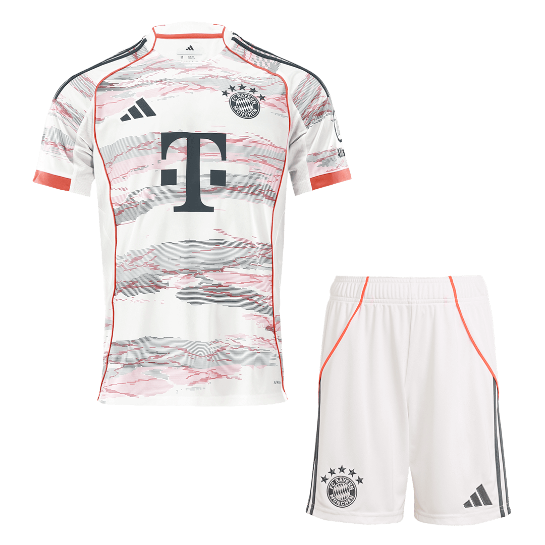 Bayern München Auswärts-Fußballtrikot-Set (Trikot + Shorts) 2025/26 Weiß