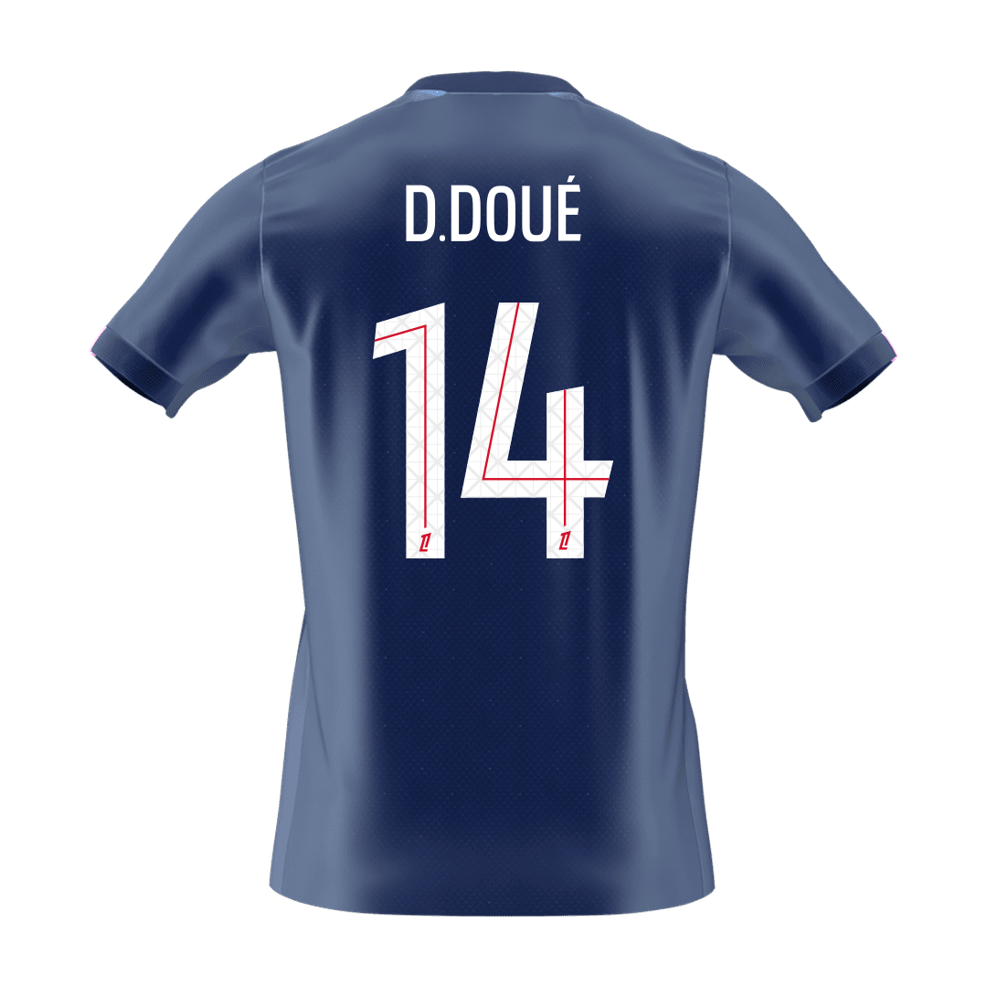 D.DOUÉ #14 PSG Home Soccer Jersey 2025/26