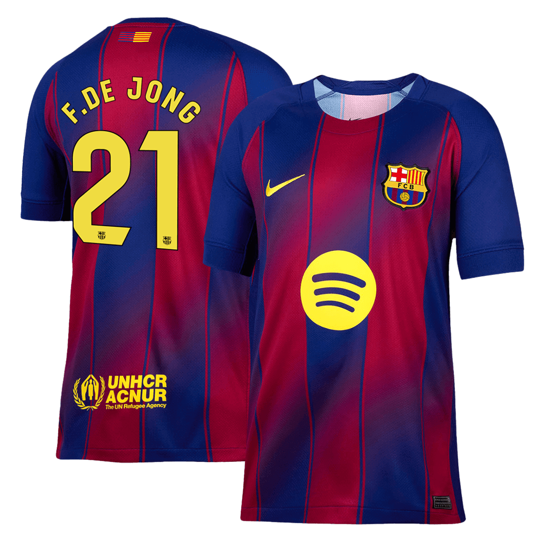 F.DE JONG #21 Barcelona Home Soccer Jersey 2025/26