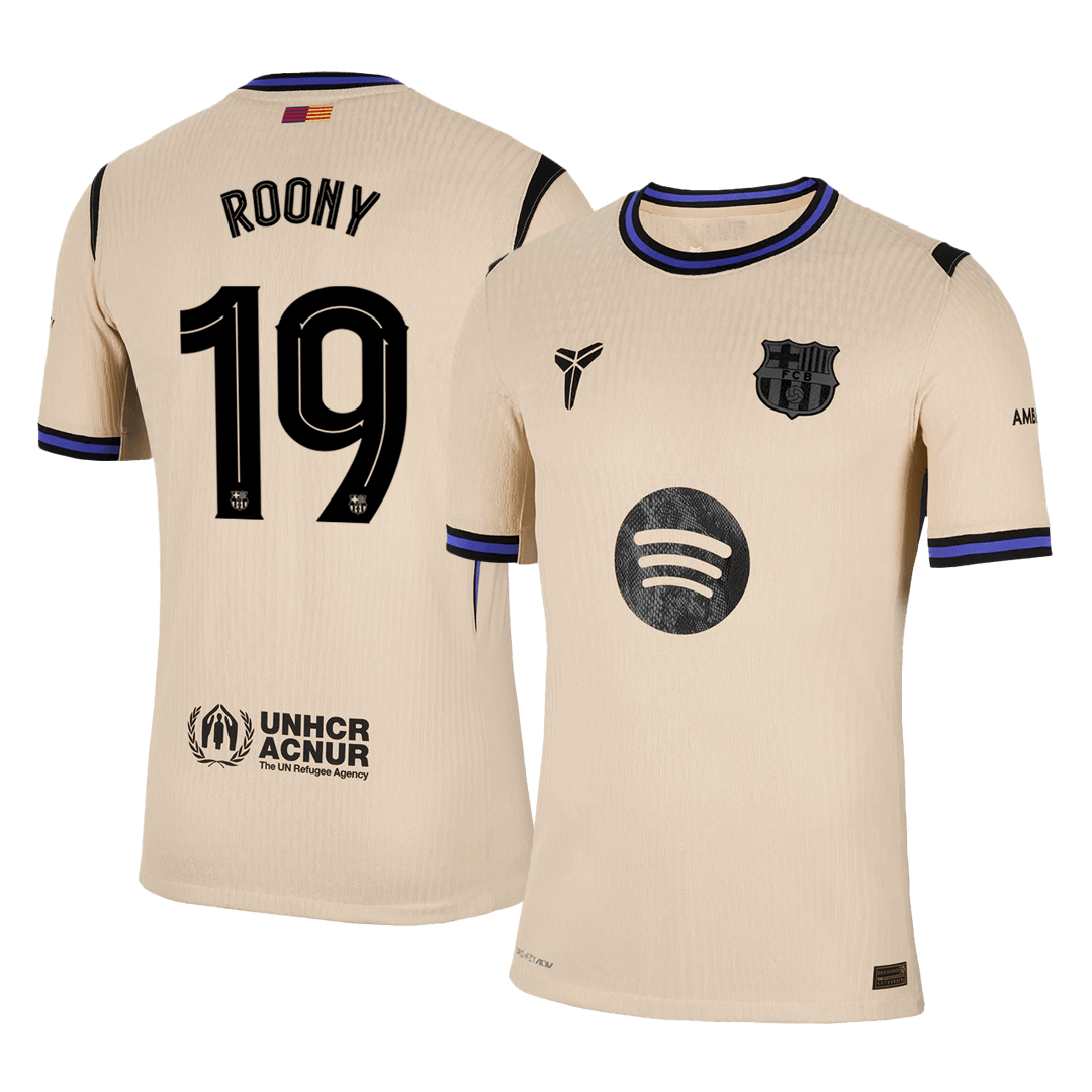 ROONY #19 Barcelona Away Authentic Soccer Jersey 2025/26 - UCL