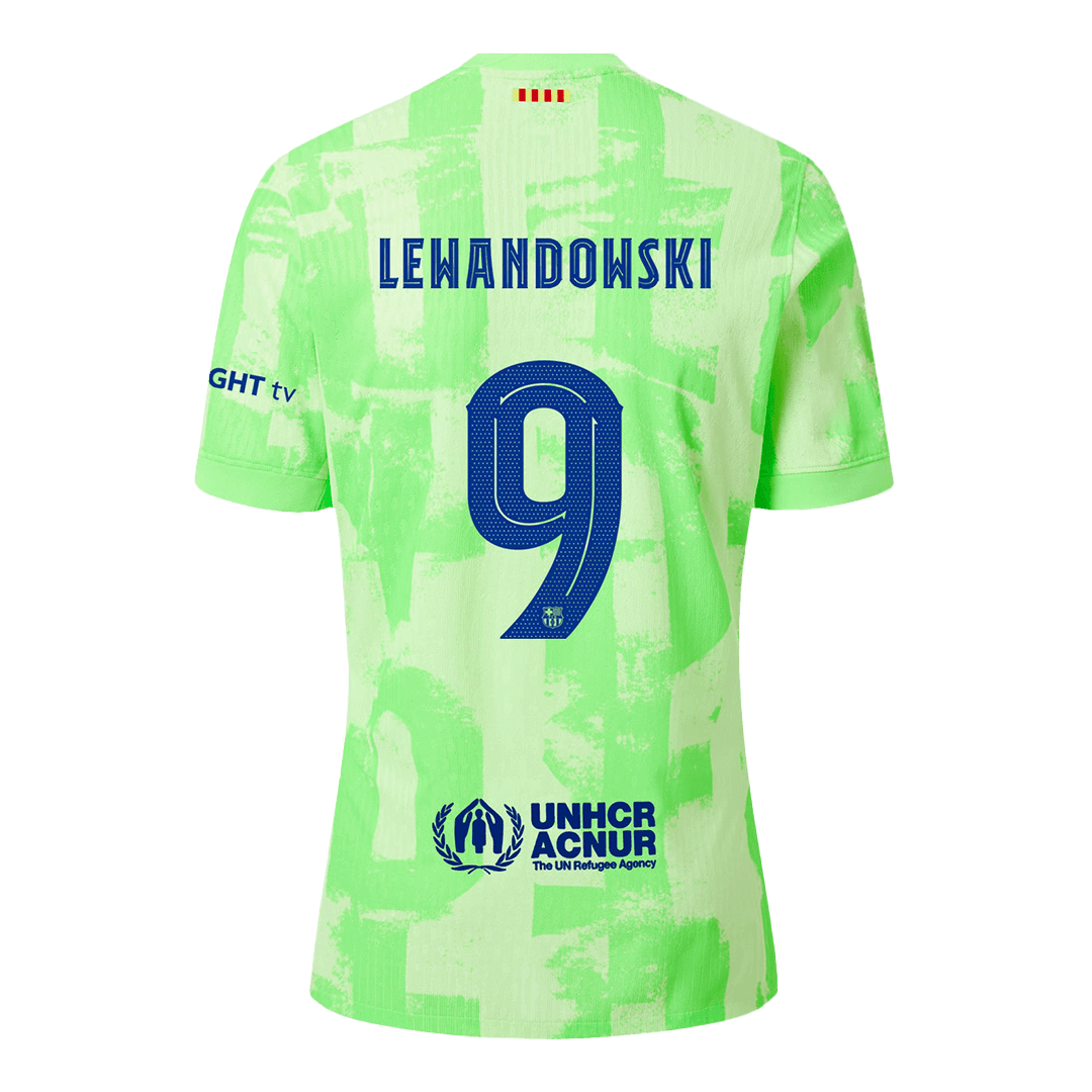 Authentic LEWANDOWSKI #9 Soccer Jersey Barcelona Third Away Shirt 2024/25 UCL Spotify Logo Without Text