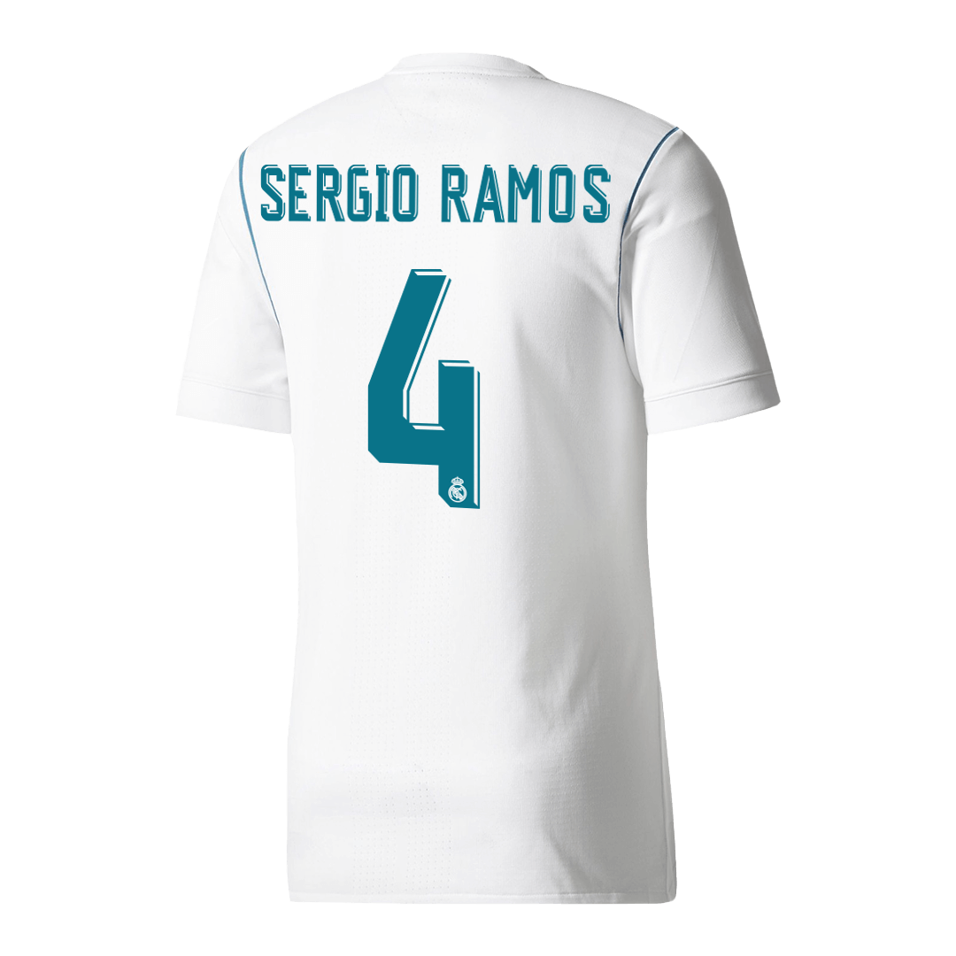 SERGIO RAMOS #4 Retro Real Madrid Jersey Home Soccer Shirt 2017/18