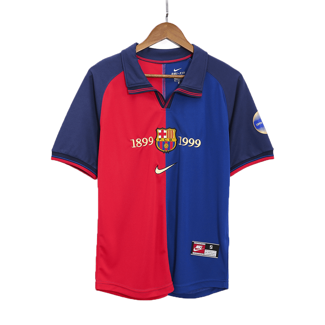 Retro Jersey RIVALDO #11 Barcelona Retro Jersey Home Soccer Shirt 1999/00 100th Anniversary