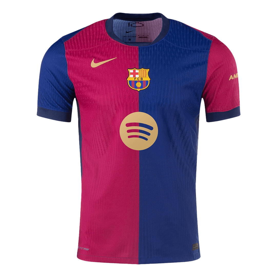 Authentic LEWANDOWSKI #9 Barcelona Home Soccer Jersey 2024/25 - Spotify Logo Without Text