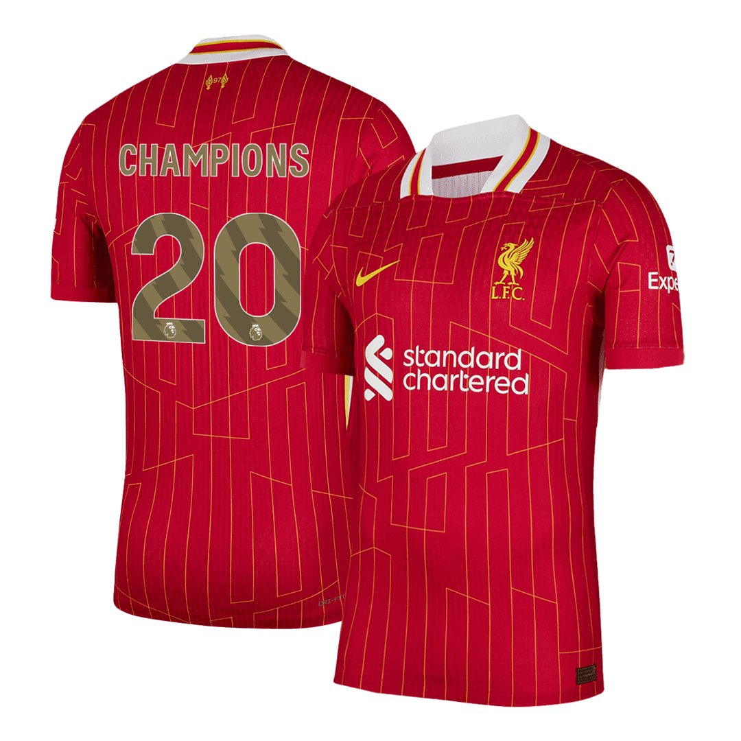 Authentisches CHAMPIONS #20 Liverpool Heim-Fußballtrikot 2024/25 Rot