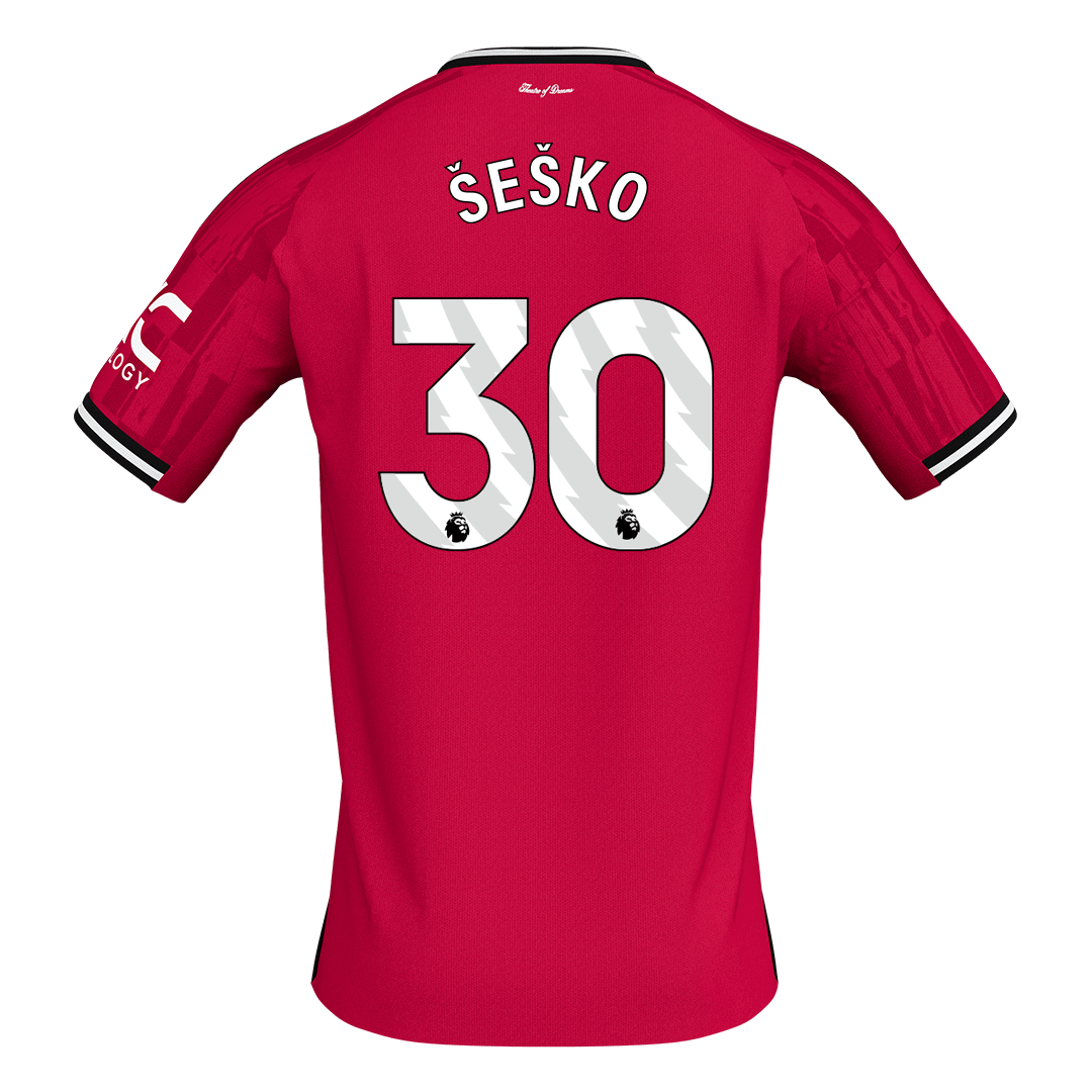 ŠEŠKO #30 Manchester United Home Soccer Jersey 2025/26