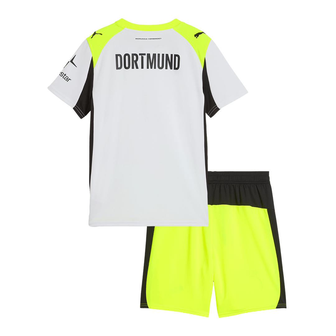 Borussia Dortmund Away Kids Soccer Jerseys Kit 2025/26