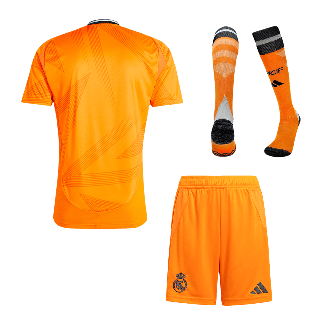 Camiseta de fútbol visitante del Real Madrid para hombre (camiseta, pantalón corto y medias) 2024/25