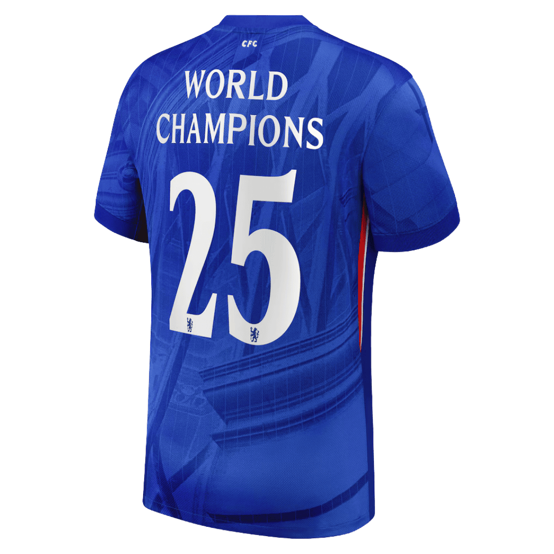 WORLD CHAMPIONS #25 Chelsea Home Soccer Jersey 2025/26 with chest badge