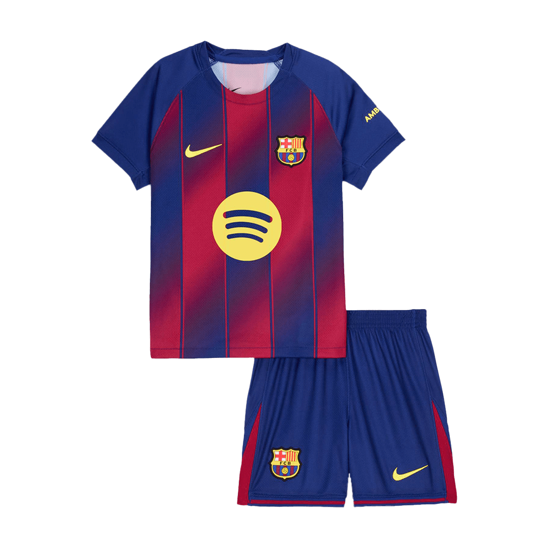 Kids Barcelona Custom Home Soccer Kits 2025/26