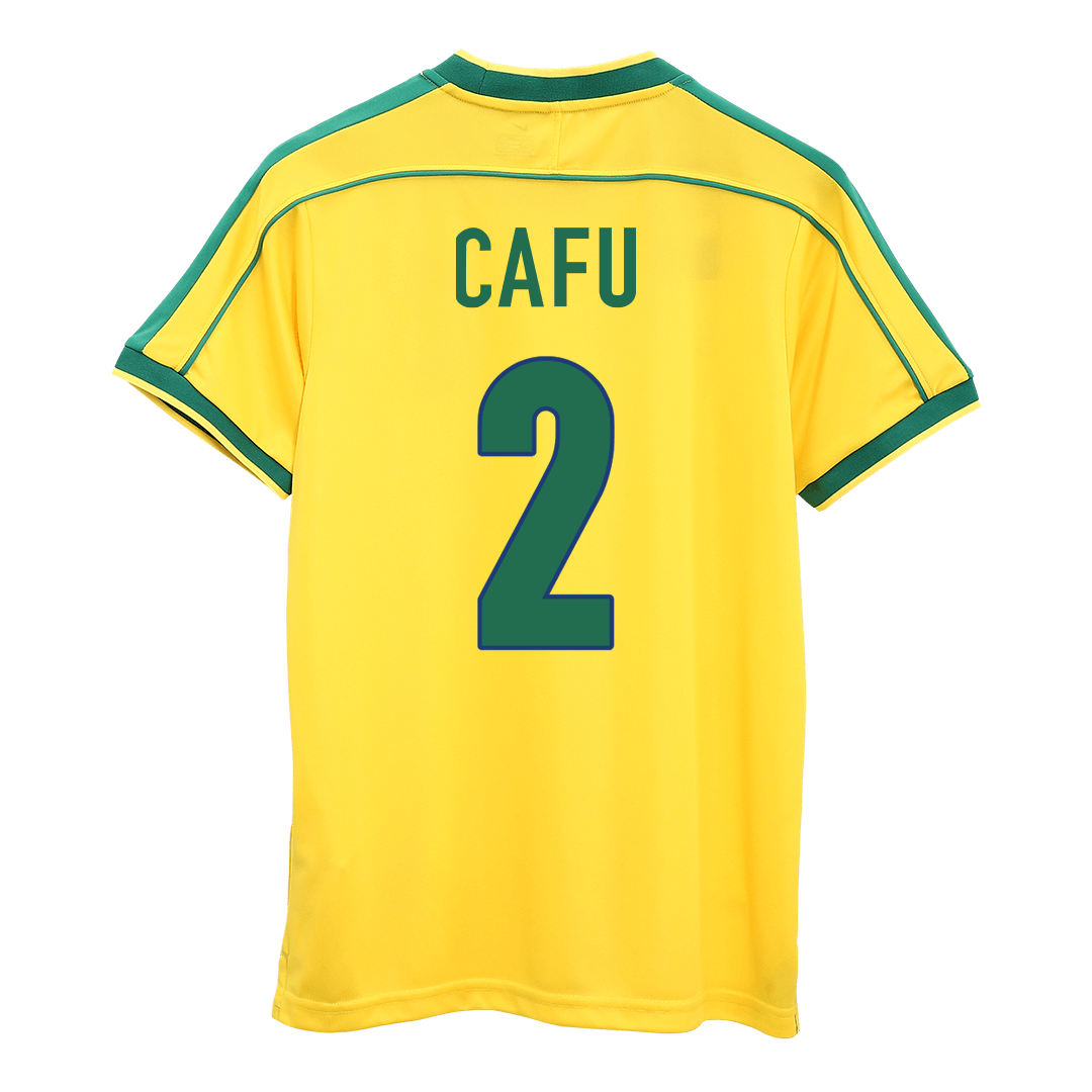 Retro Jersey CAFU #2 Brazil Home Soccer Shirt 1998 -World Cup