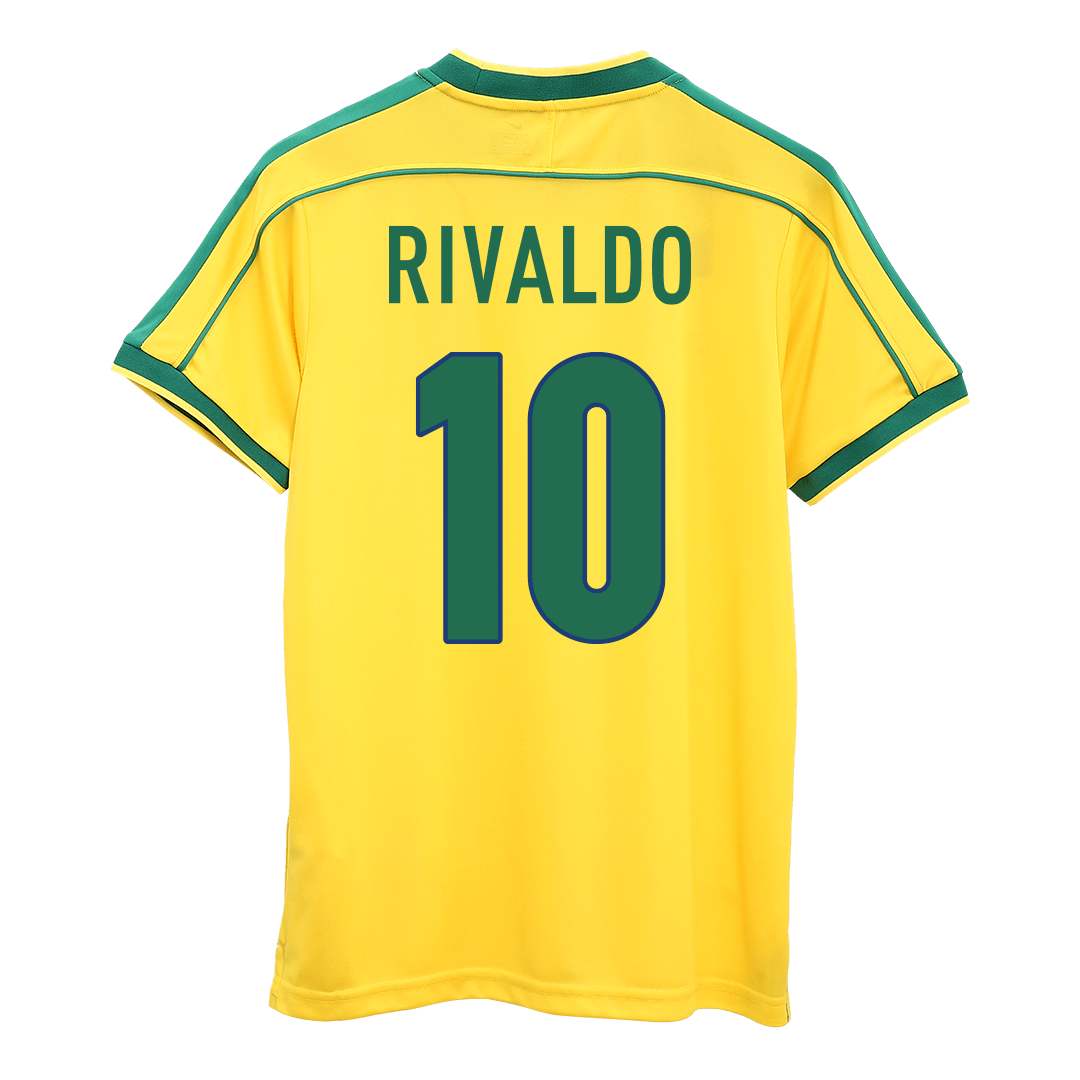 Retro Jersey RIVALDO #10 Brazil Home Soccer Shirt 1998 -World Cup