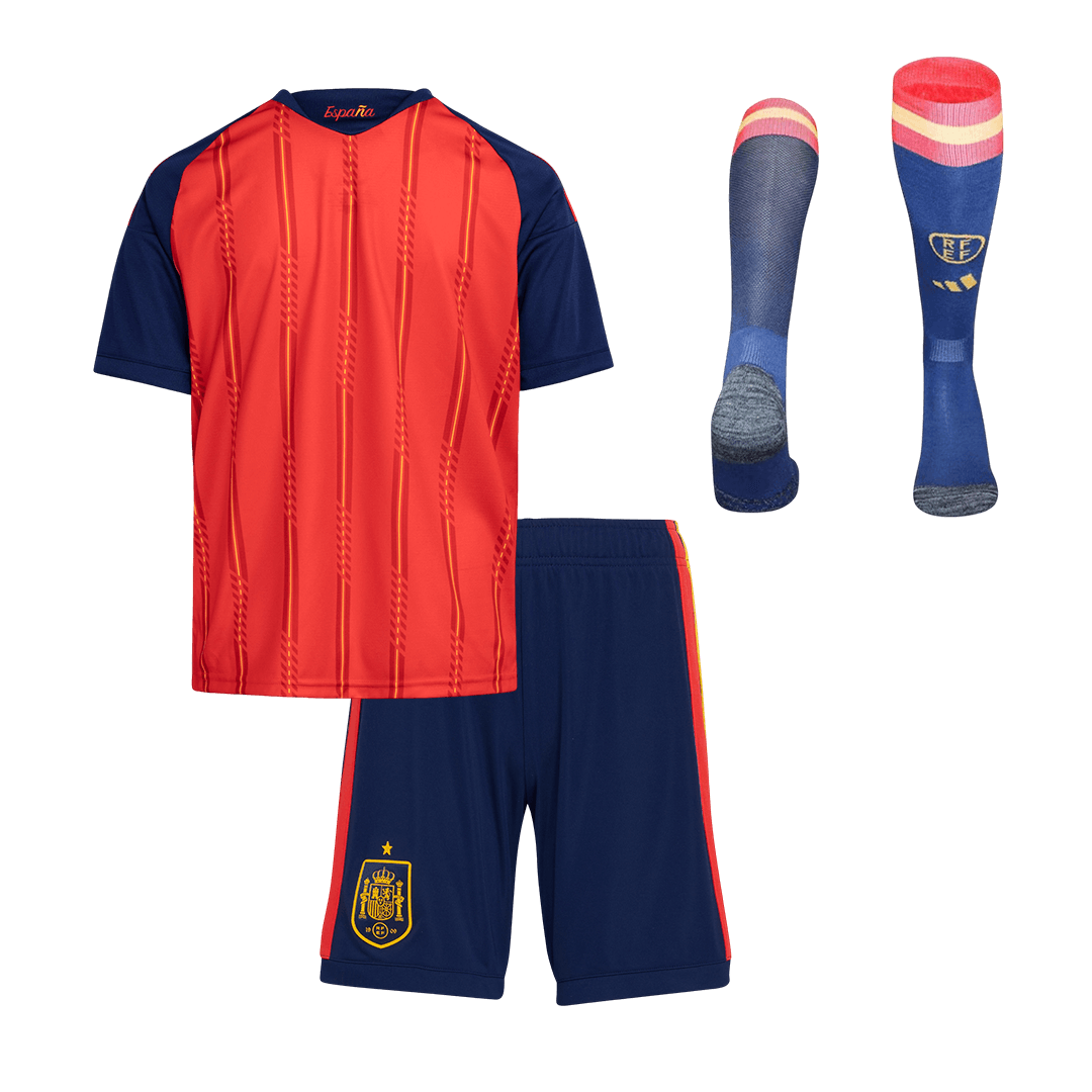 Spain Champion Home Kids Soccer Jerseys Full Kit World Cup 2026