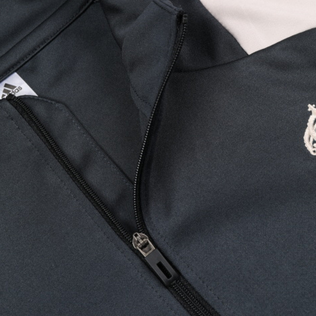 Men's Real Madrid Zipper Sweatshirt Kit (Top+Pants) 2024/25