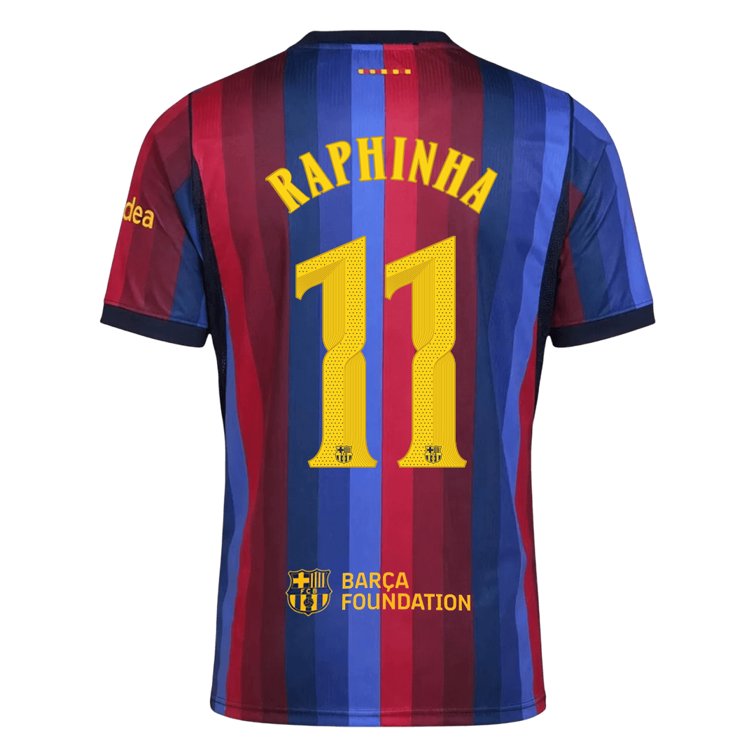 RAPHINHA #11 Barcelona Home Soccer Jersey 2026/27 -UCL