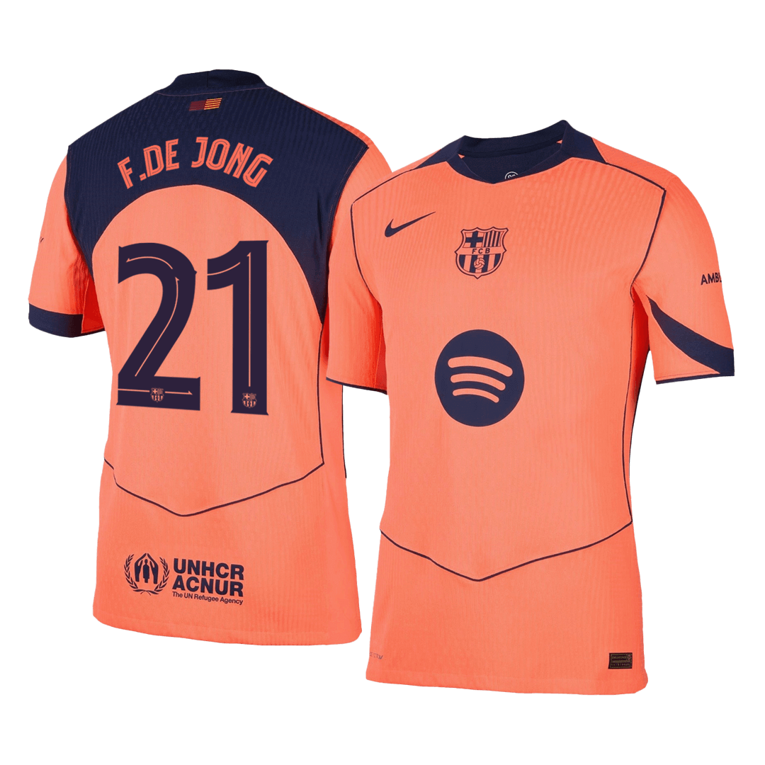 F.DE JONG #21 Barcelona Third Away Authentic Soccer Jersey 2025/26 - UCL