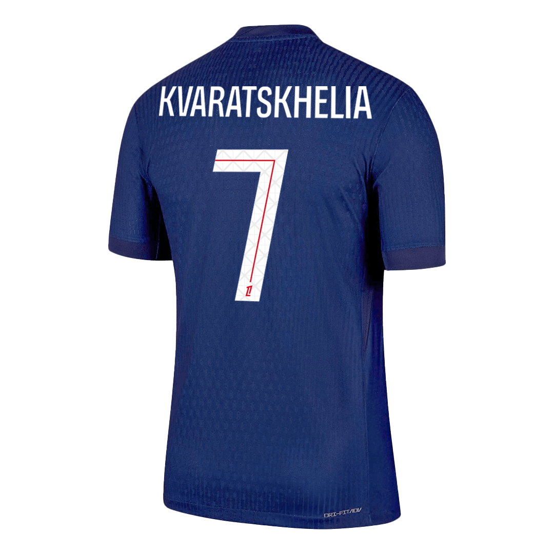 KVARATSKHELIA #7 PSG Home Authentic Soccer Jersey 2025/26