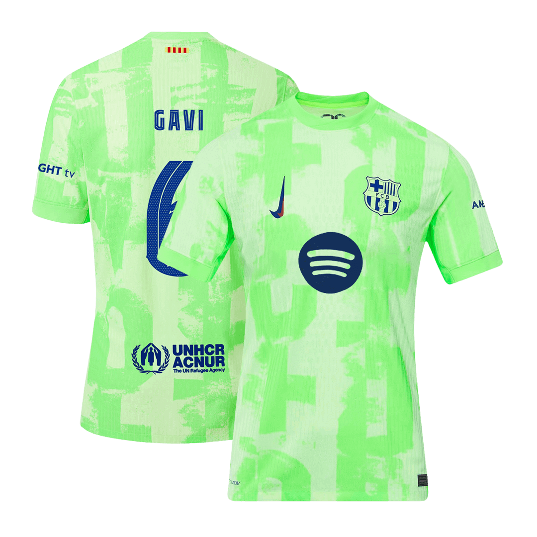 Authentic GAVI #6 Barcelona Third Away Soccer Jersey 2024/25 - UCL¡ꡧSpotify Logo Without Text¡ê?
