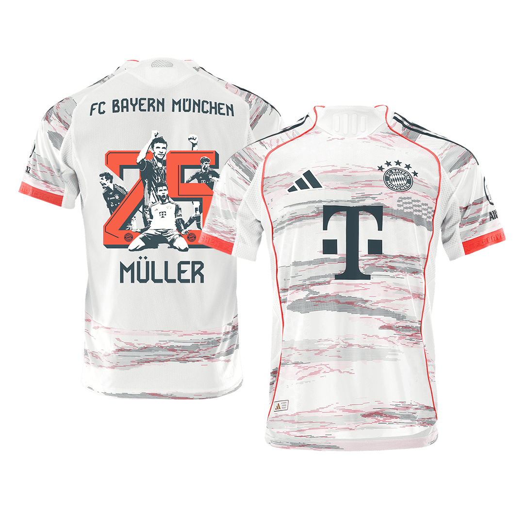 Authentic M¨¹LLER Special #25 Bayern Munich Away Soccer Jersey 2025/26 White