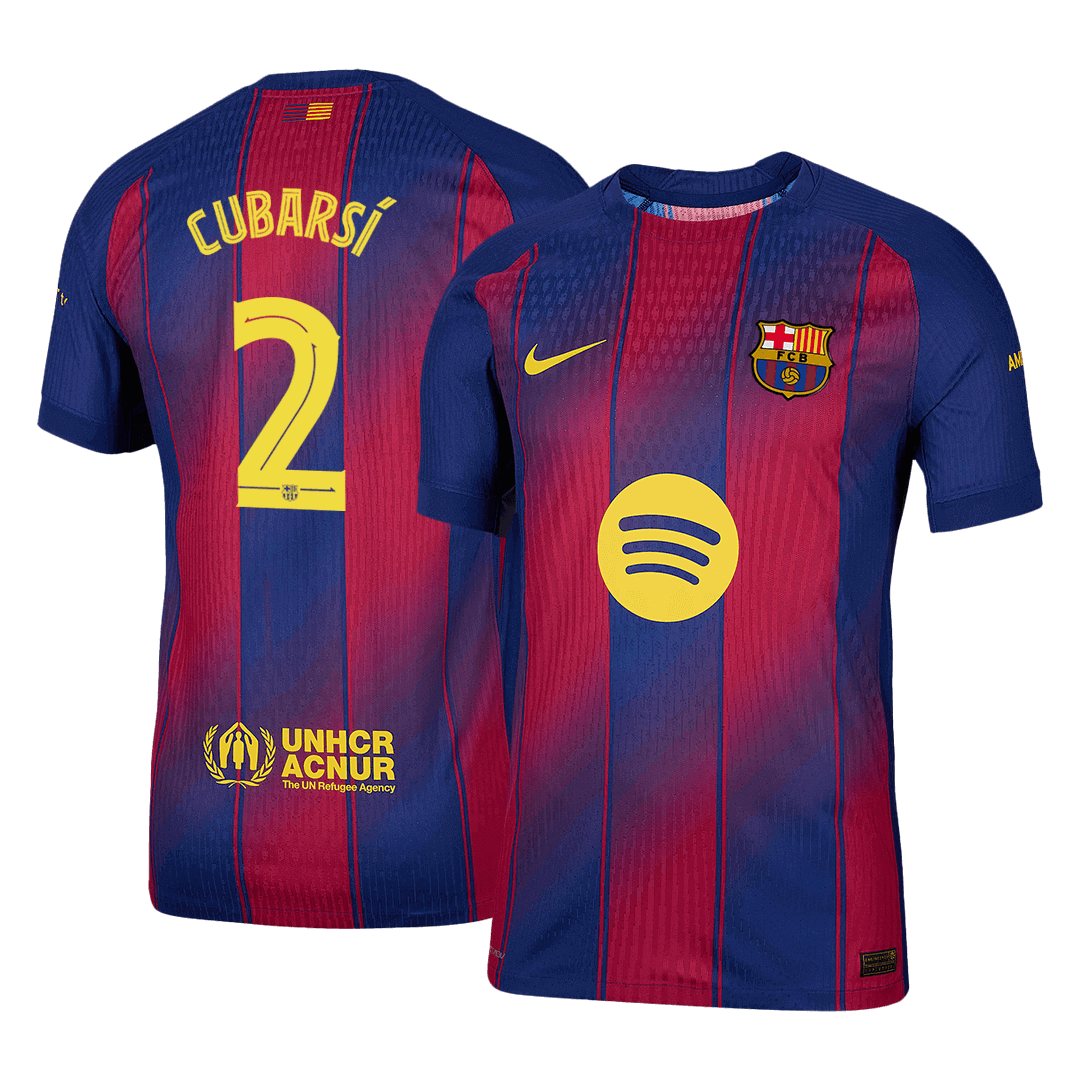 CUBARSÍ #2 Barcelona Home Authentic Soccer Jersey 2025/26 - UCL