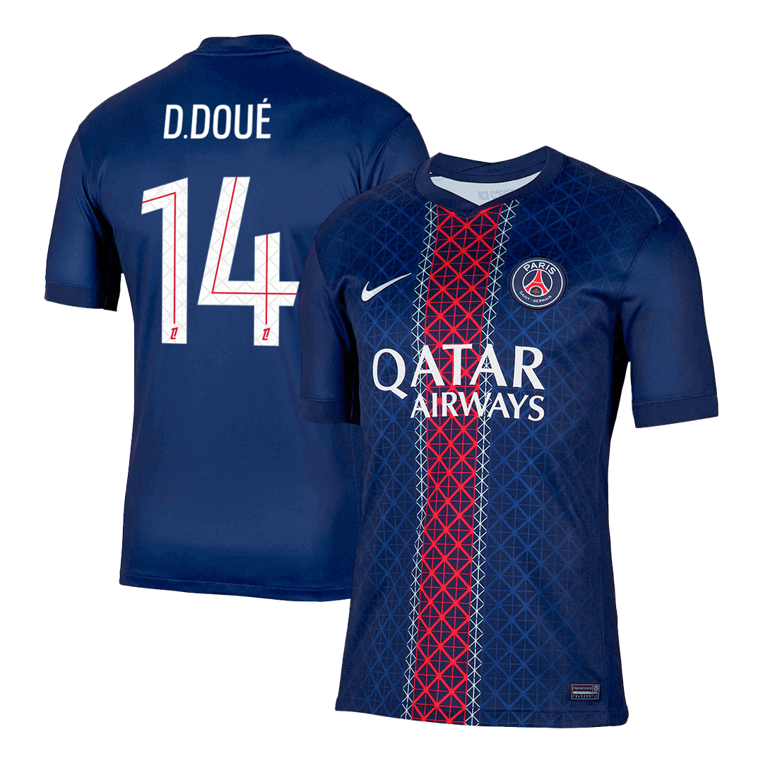D.DOUÉ #14 PSG Home Soccer Jersey 2025/26