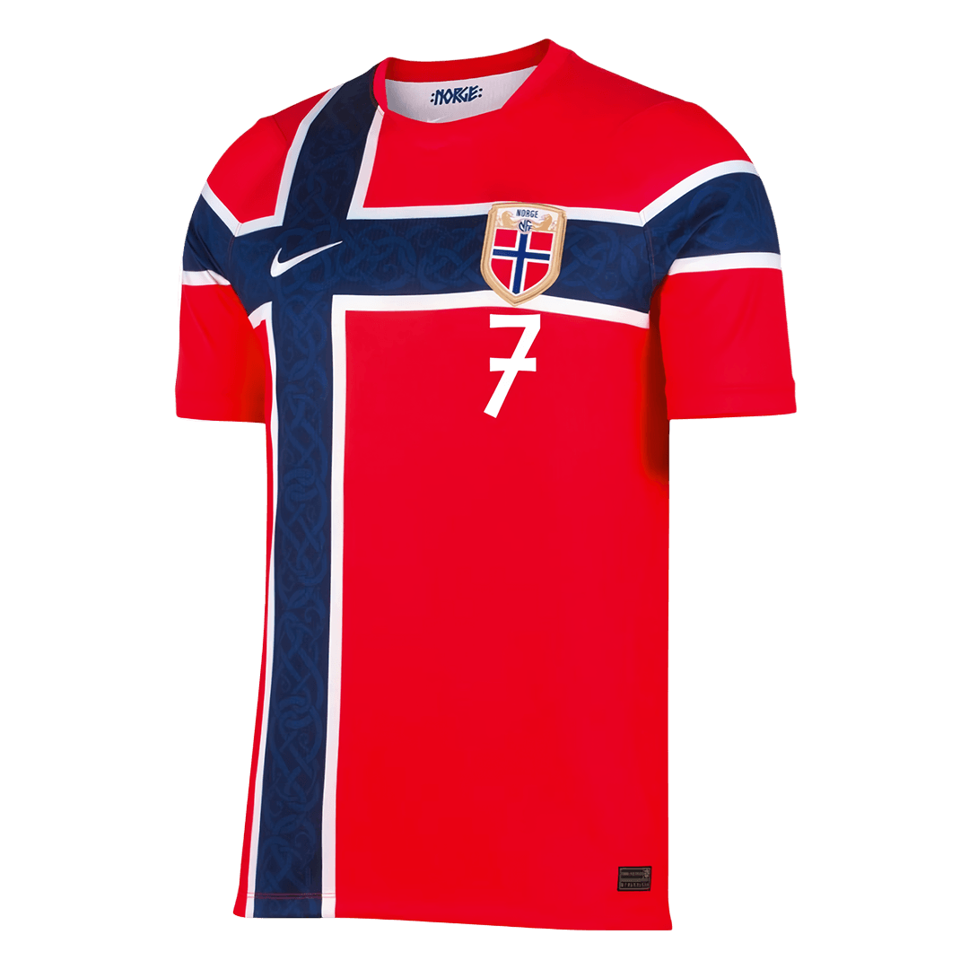 SØRLOTH #7 Norway Home Soccer Jersey World Cup 2026