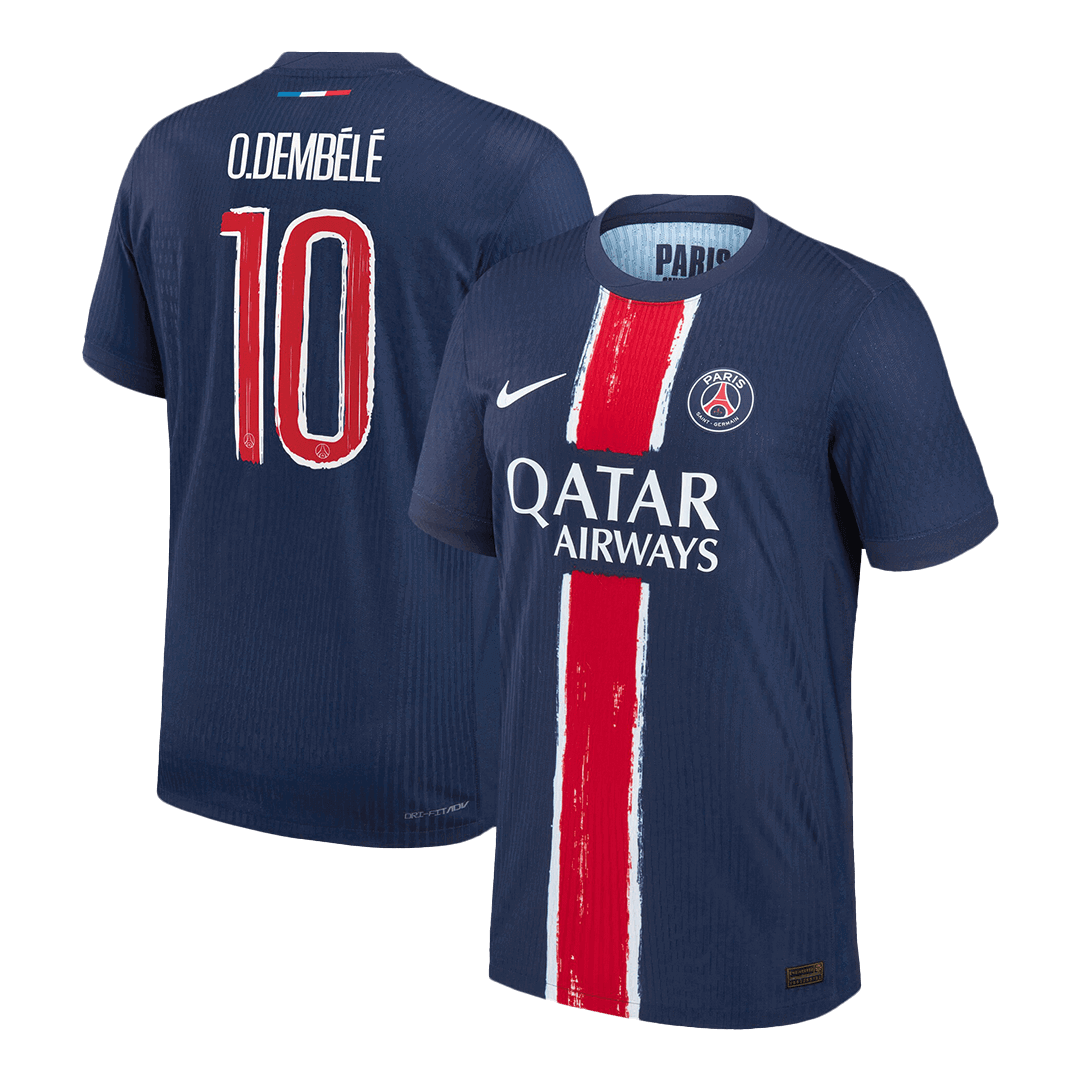 Camiseta de fútbol PSG Auténtica O.DEMBÉLÉ #10 Camiseta de local del PSG 2024/25 - UCL