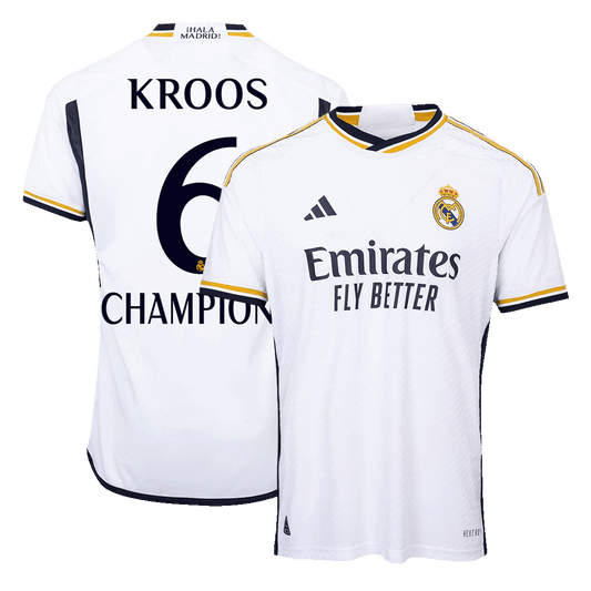 Authentic CHAMPIONS KROOS #6 Soccer Jersey Real Madrid Home Shirt 2023/24