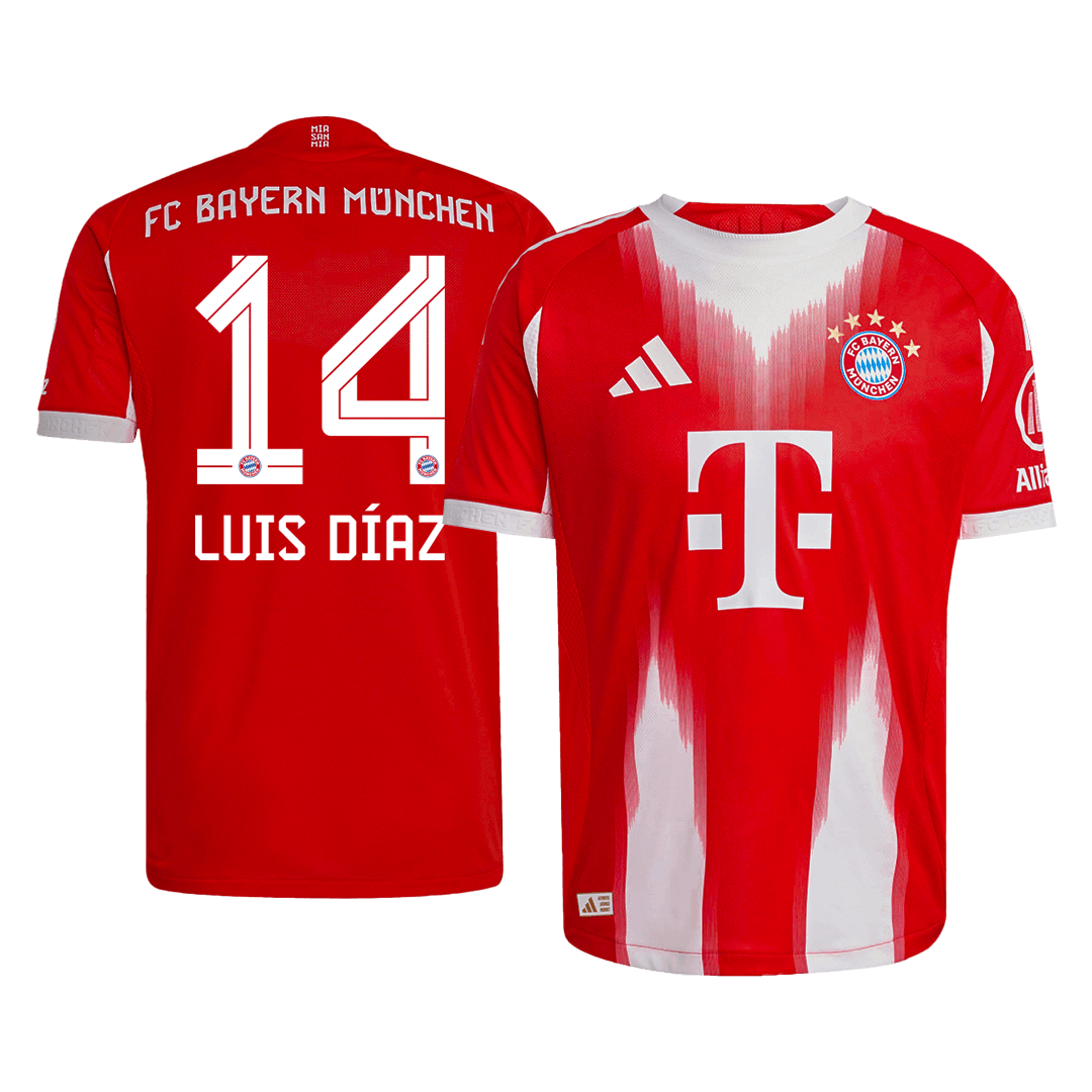 LUIS DÍAZ #14 Bayern München Home Authentisches Fußballtrikot 2025/26