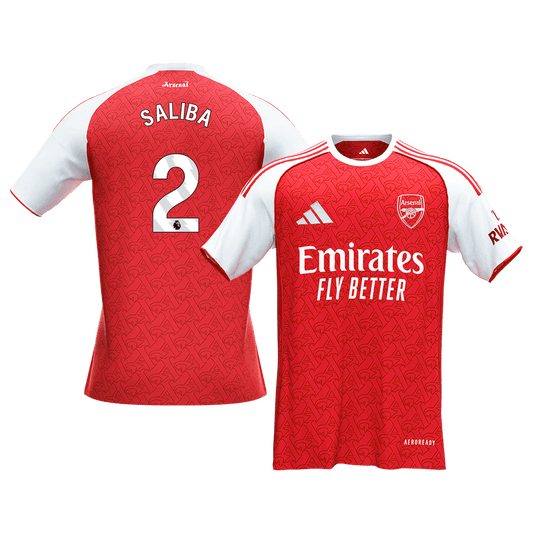 SALIBA #2 Arsenal Home Soccer Jersey 2025/26