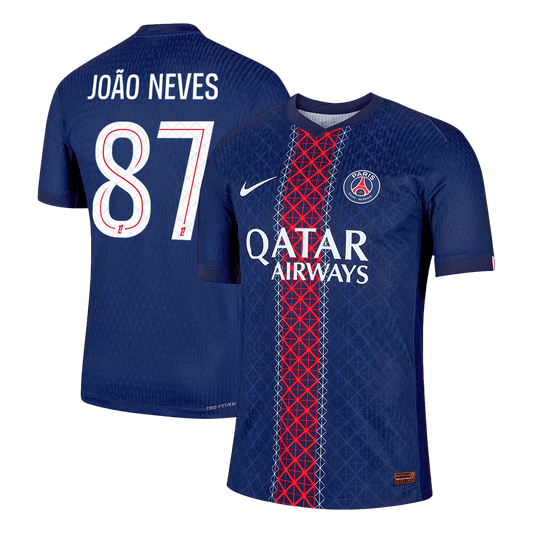 JOÃO NEVES #87 PSG Home Authentic Soccer Jersey 2025/26