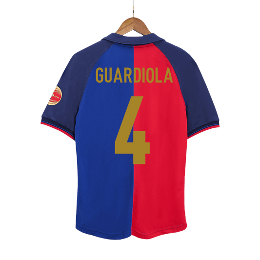 Retro Jersey GUARDIOLA #4 Barcelona Retro Jersey Home Soccer Shirt 1999/00 100th Anniversary