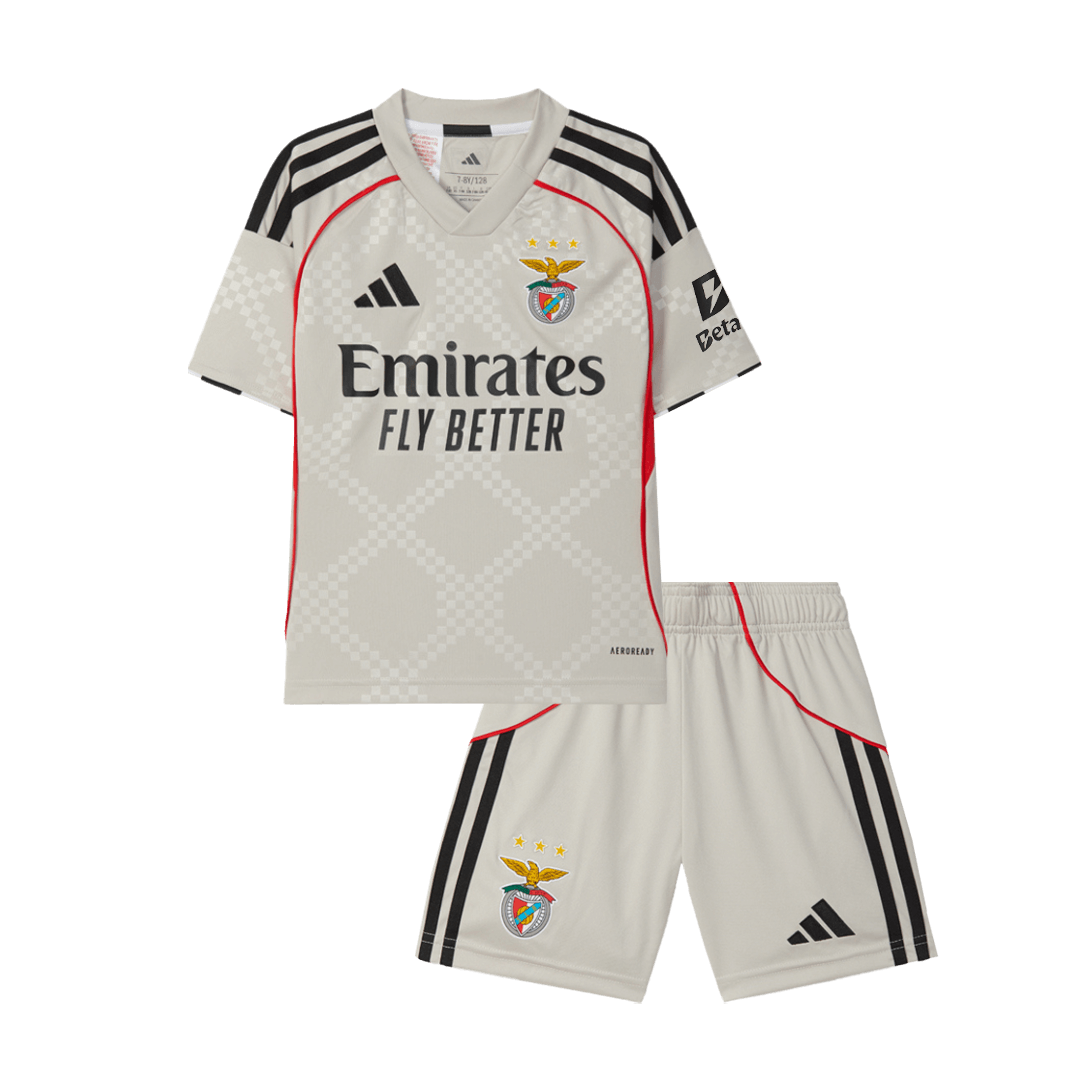 Benfica Away Kids Soccer Jerseys Kit 2025/26