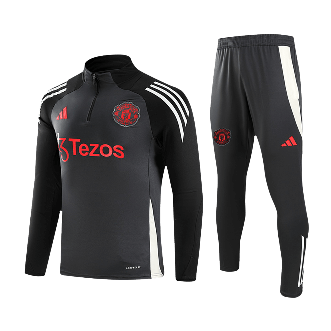 Kid's Manchester United Zipper Sweatshirt Kit(Top+Pants) 2024/25