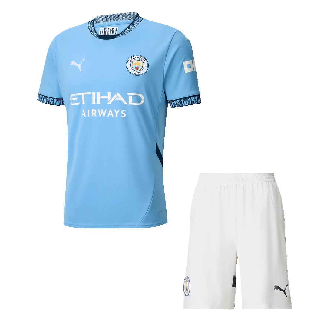 Manchester City Home Soccer Jersey Kit(Shirt+Shorts) 2024/25