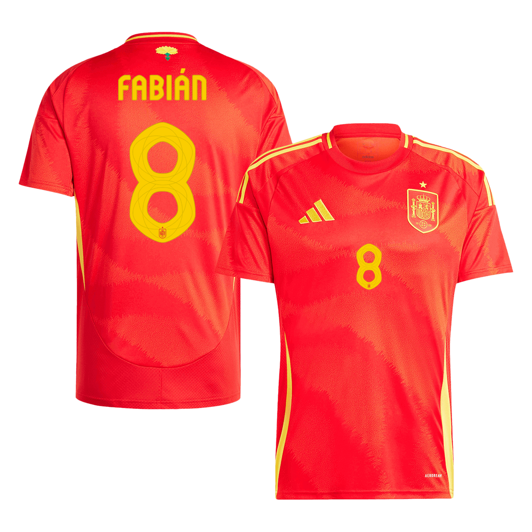 FABI¨¢N #8 Spain Home Soccer Jersey Euro 2024