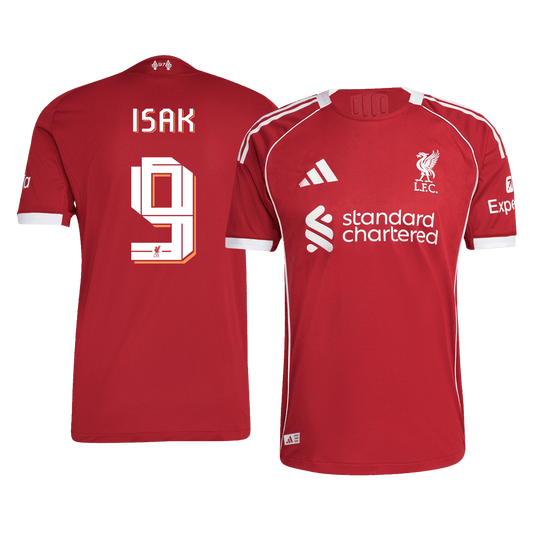 ISAK #9 Liverpool Home Authentic Soccer Jersey 2025/26