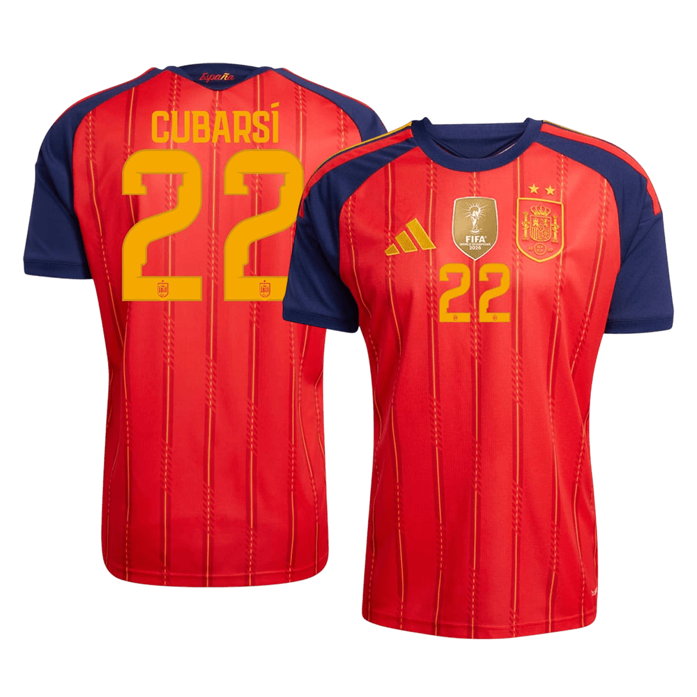 CUBARSí #22 Spain Home Soccer Jersey World Cup 2026