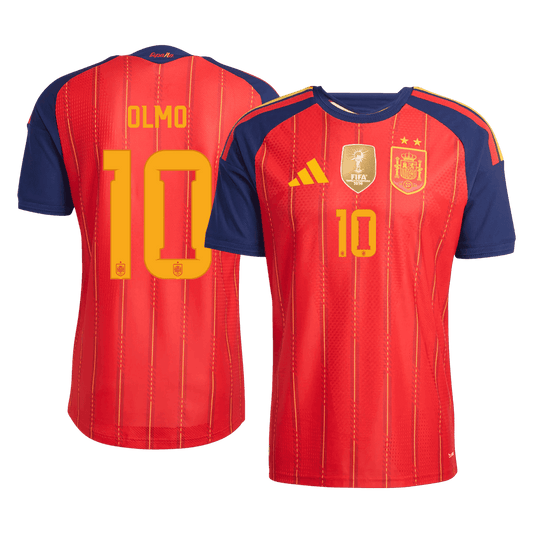 OLMO #10 Spain Home Player Version Jersey World Cup 2026 - Champion