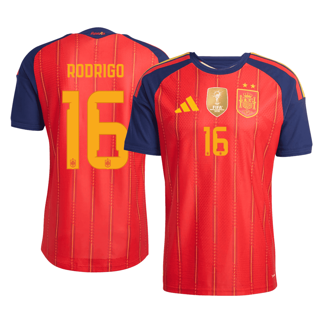 RODRIGO #16 Spain Home Player Version Jersey World Cup 2026 - Champion