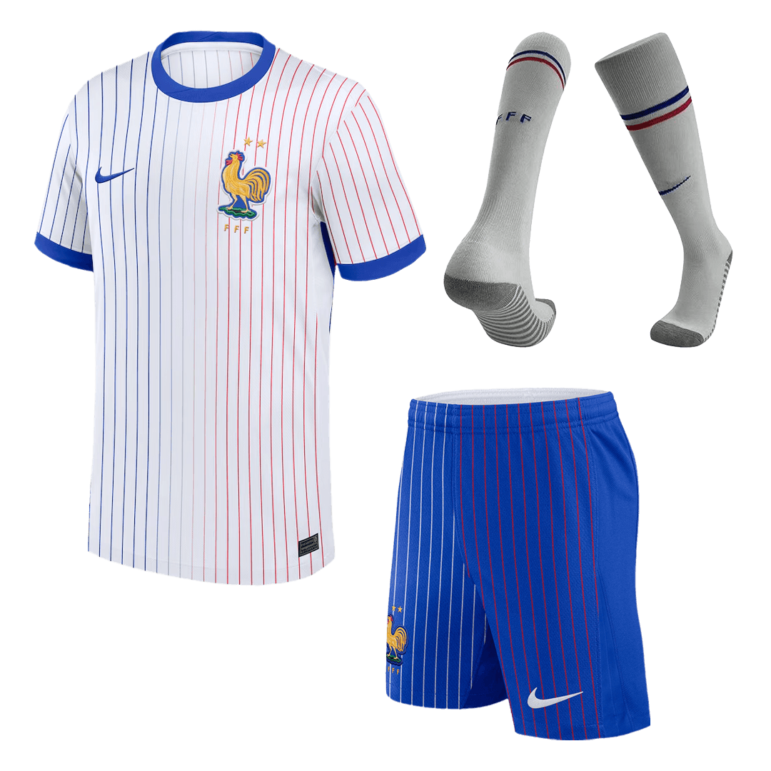 France Away Soccer Jersey Kit(Jersey+Shorts+Socks) Euro 2024