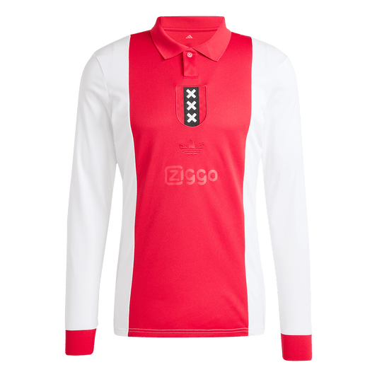 Ajax 125. Jubiläum Langarm-Fußballtrikot 2024/25 Rot&amp;Weiß