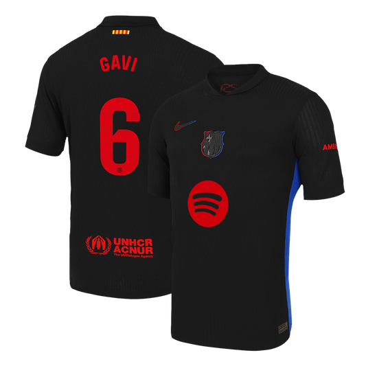 GAVI #6 Authentic Soccer Jersey Barcelona Away Shirt 2024/25 Spotify Logo Without Text