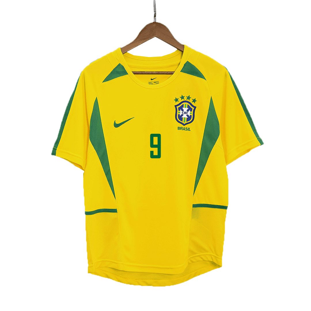 RONALDO #9 Brazil Retro Jersey Home Soccer Shirt 2002/03