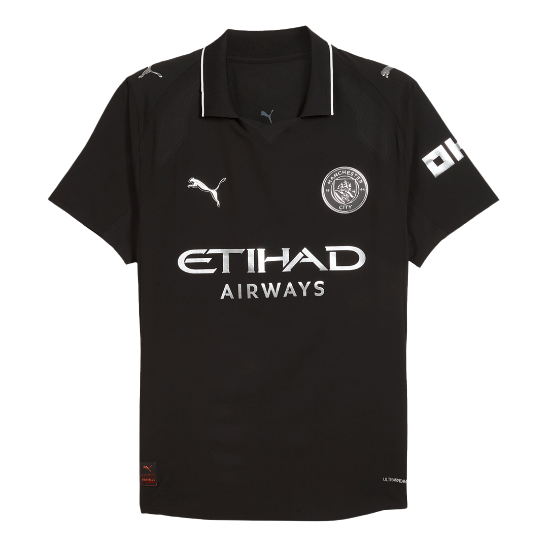 REIJNDERS #4 Manchester City Away Authentic Soccer Jersey 2025/26